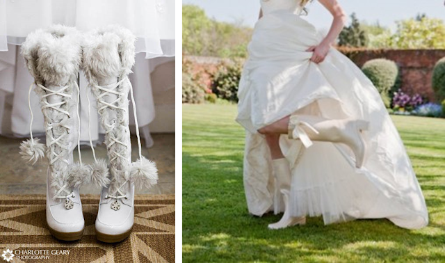 Botas altas para bodas de invierno