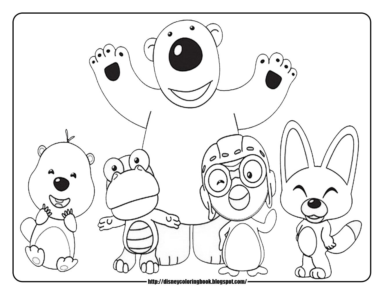 Pororo the Little Penguin coloring pages pororo and friends