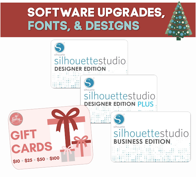 silhouette gift guide, silhouette holiday guide, silhouette studio designer edition, so fontsy, silhouette studio business edition