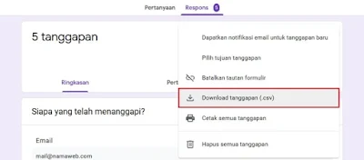 Cara Melihat Hasil Google Forms di PC atau Laptop