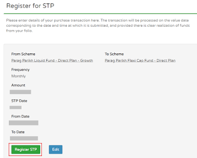 How To Start STP in PPFAS Mutual Fund