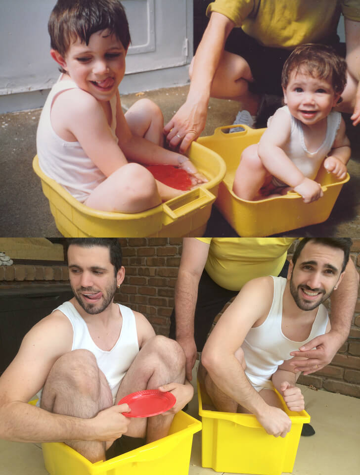 25 Funny Recreations Of Childhood Photos