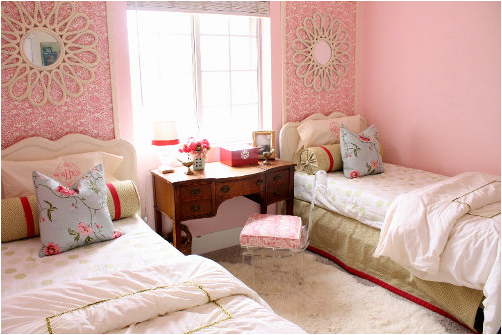 Key Interiors by Shinay Decorating Girls Room  With Two 