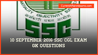 SSC CGL Exam 10 September 2016