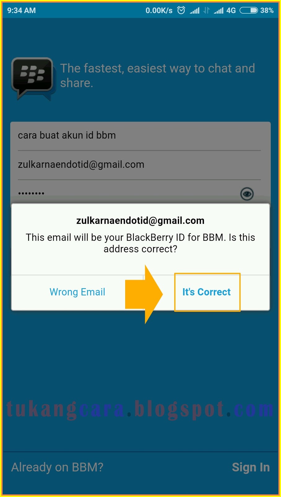 Cara Mendaftar BBM Di HP Android Beserta Contoh Gambar 