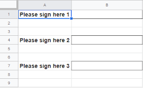 Screenshot of template sheet with signature fields to be copied