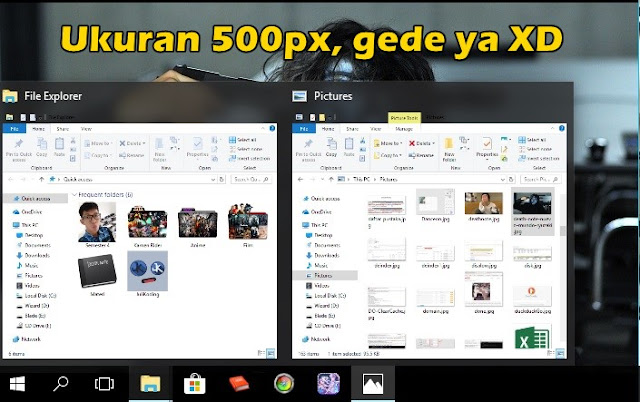 Ukuran besar Thumbnail Preview Taskbar Windows 