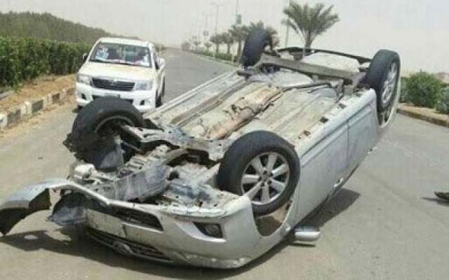 مصرع أب وإصابة 2 من أبنائه في حادث انقلاب سيارة ملاكي على صحراوي سوهاج