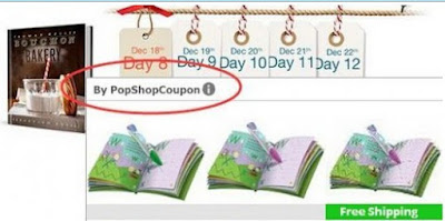 the screenshot of PopShopCoupon ads