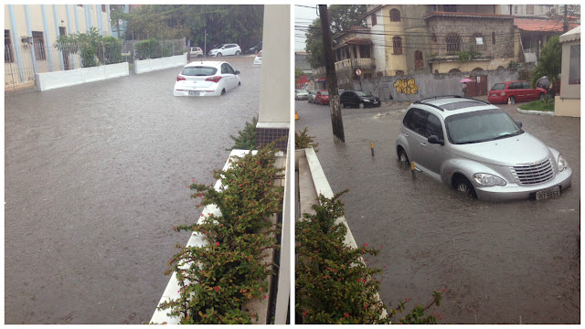 Rio Vermelho em dia de caos. Varias ruas alagadas com as fortes chuvas 