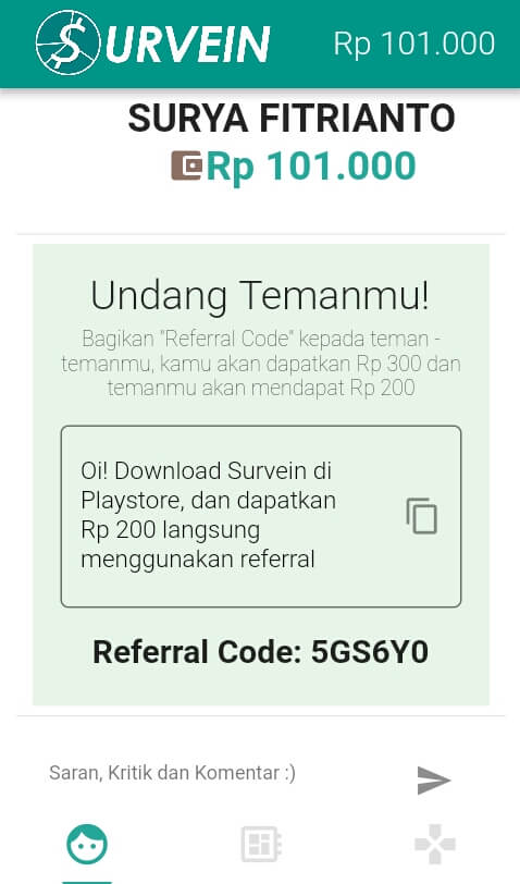 Misi yang kedua yaitu mengundang teman dan suruh teman Anda memasukkan kode undangan Anda ketika sedang melakukan pendaftaran akun.