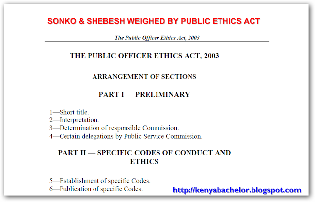  Sonko & Shebesh Expected to Resign According to Public Officer Ethics Act 