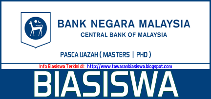 Biasiswa Bank Negara Malaysia (BNM) Masters dan PhD 2016/2017