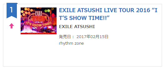 Exile Atsushi Alcanza Primer Lugar De 3 Categorias En Raking Oricon Con Su Dvd It S Show Time Team Exile Atsushi