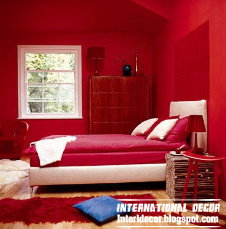 Red interior bedroom designs, Red bedrooms designs