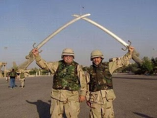 Sword Holding Soldier Optical Illusion