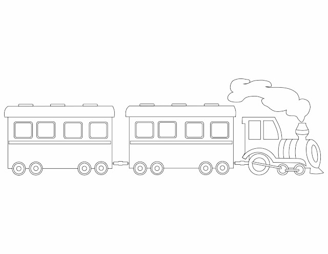 simple train coloring page