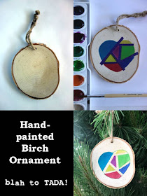 Hand-painted birch ornament
