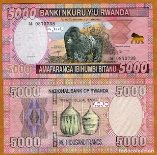 R9 RWANDA 5000 FRANCS UNC 2014 (P-41)