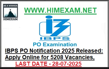 IBPS PO Notification 2025 Released: Apply Online for 5208 Vacancies