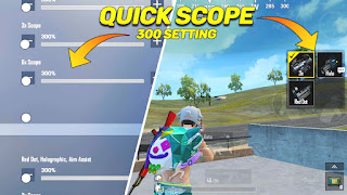 PUBG MOBILE LITE QUCIK SCOPE AND 300 SENSITIVITY