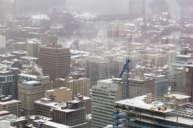 city view from Observatorie 360º in Montréal, Canada