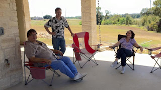 Three friends on our back porch.