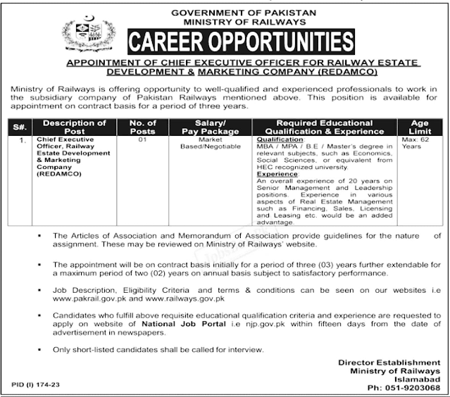 Pakistan Railways Latest 2023 Jobs - Application Form
