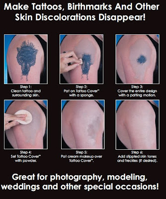 Instructions for applying Mehron's Tattoo Cover Up Makeup. Instructions for applying Mehron's Tattoo Cover Up Makeup.