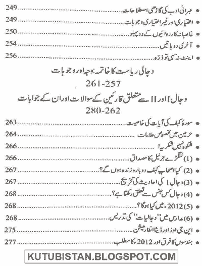 Contents of the Urdu Book Dajjal 3 by Mufti Abu Lubaba Shah Mansoor