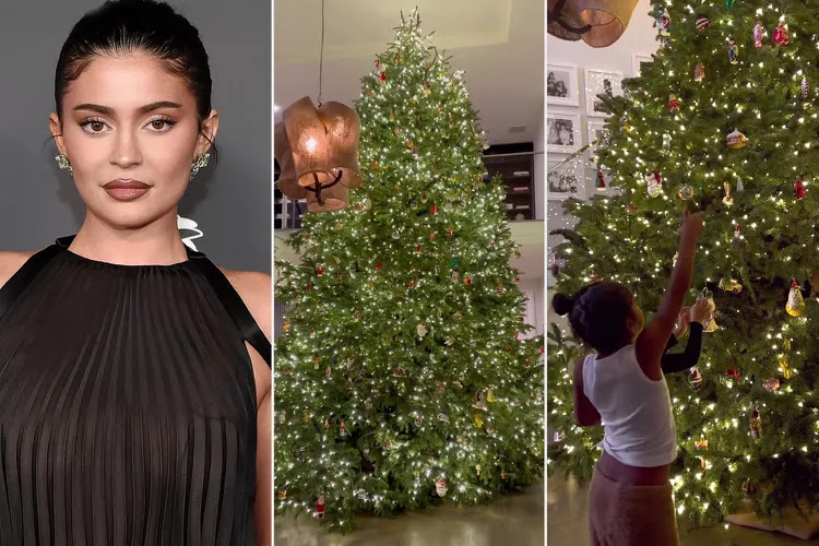 Kylie Jenner revela el enorme árbol de Navidad que colocó en su hogar