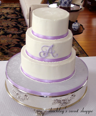 White Buttercream Lavender Wedding Cake