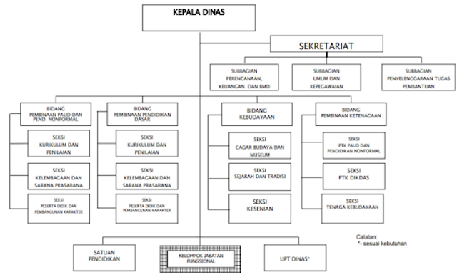 gambar Struktur Organisasi dan Tata Kerja (STOK) Dinas pendidikan dan Kabudayaan Terbaru 