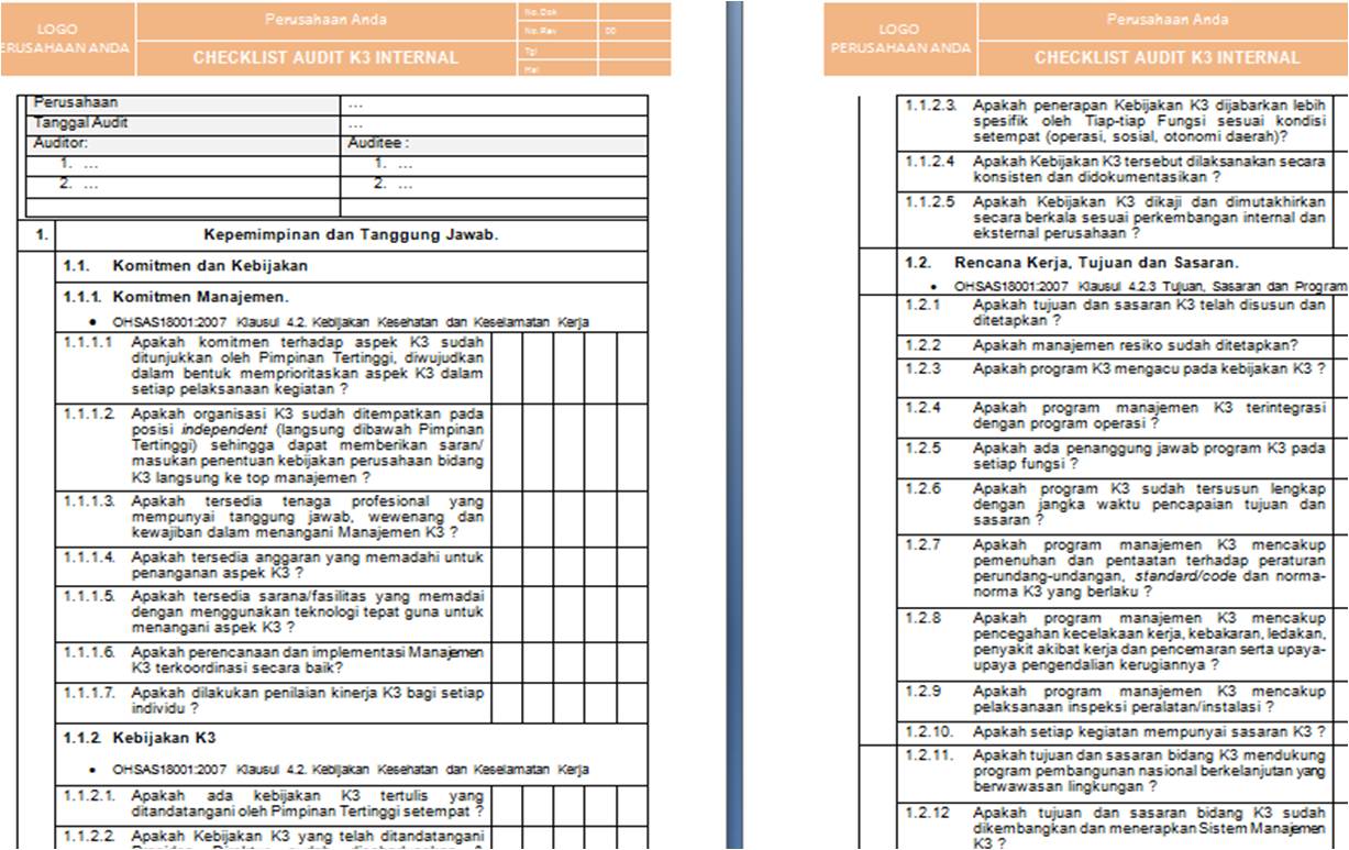 Contoh Checklist Audit Internal Iso 17025 Opini Belajar - Gambaran