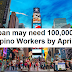 Japan may need 100,000 Filipino workers next month - DOLE