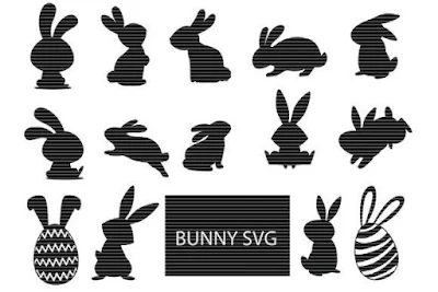 Bunny Silhouette Clip Art Bundle