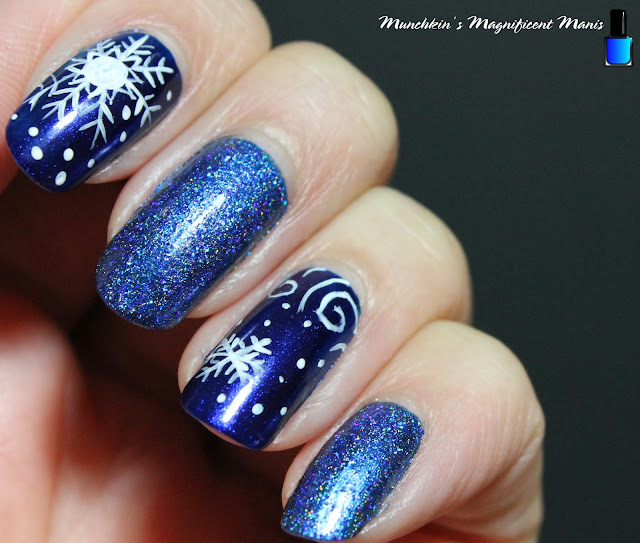 Winter Snowflake Nail Design
