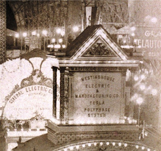 TESLA POLYPHASE SYSTEM is unveiled to the world at Chicago's Columbian Exposition, 1893.