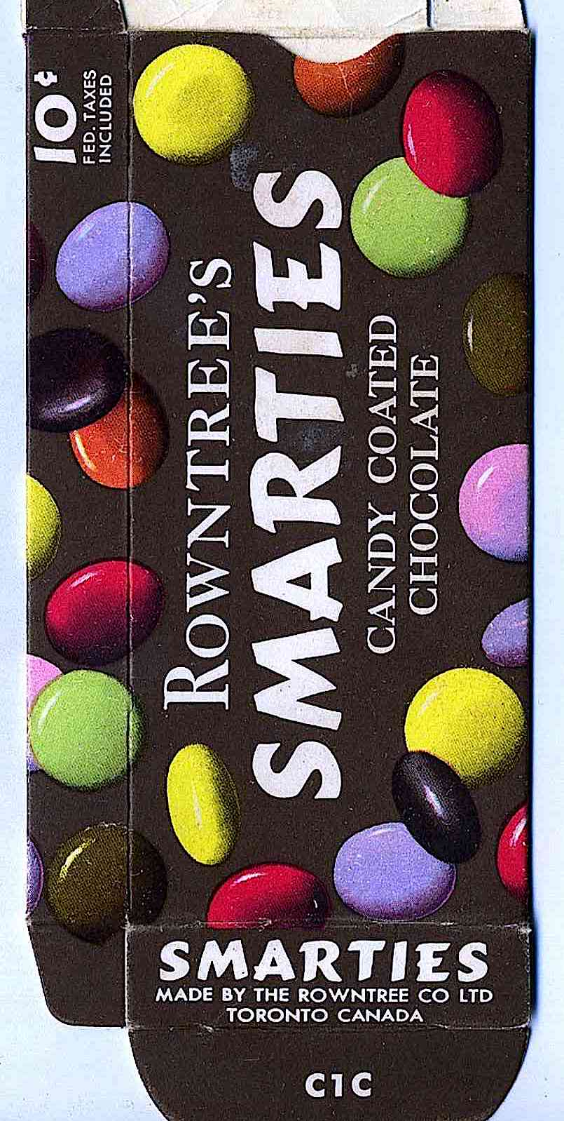 1960s Rowntree's Smarties candy covered chocolates, 10 cents just like the comic books of the time