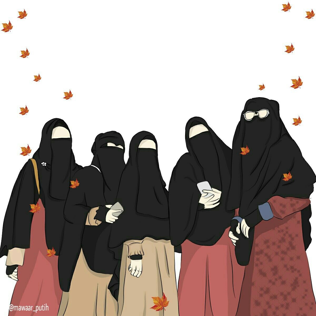 34 Gambar  Kartun  Muslimah  Bercadar Dengan Sahabat  