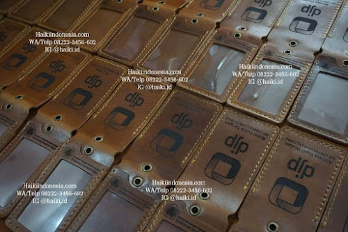 Jual Souvenir Kantor Pajak Gorontalo Murah name tag kulit gantung