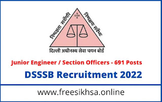 DSSSB Recruitment 2022 JE - 691