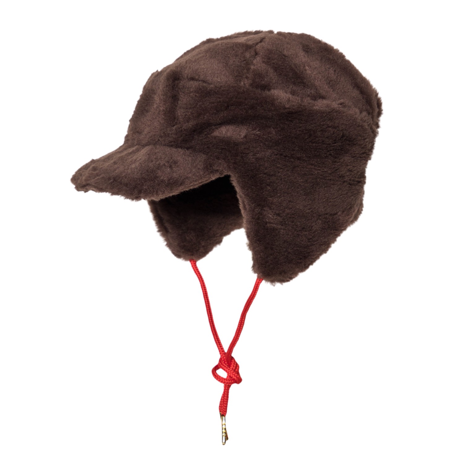 Kids Brown Faux Fur Hat from Mini Rodini