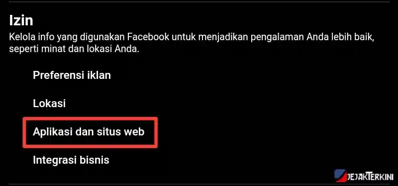 cara hapus aplikasi terhubung facebook