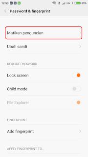 Cara Mematikan Fitur Fingerprint Pada Xiaomi Redmi 3 Pro