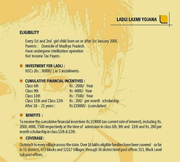 Ladli Laxmi  Yojna Scheme