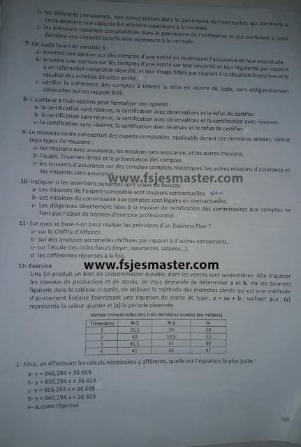 Concours Master Comptabilité Contrôle Audit (CCA) 2017-2018 Fp-EL jadida