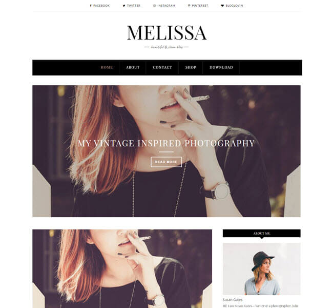 melissa responsive blogger template