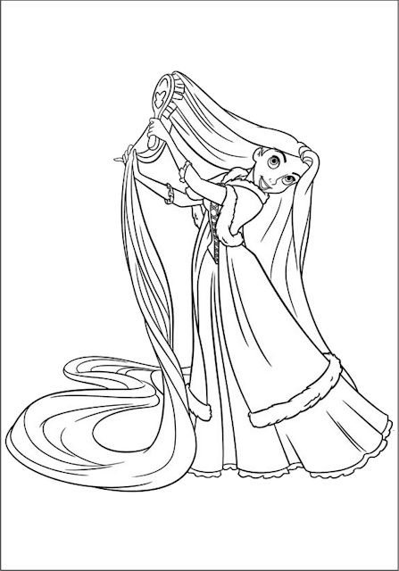 Princesa Rapunzel para Colorir - Desenhos para Pintar da Disney