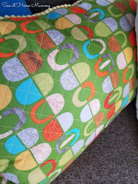 Mid century inspired IKEA hack - funky quilted couch cushions by Sew at Home Mummy